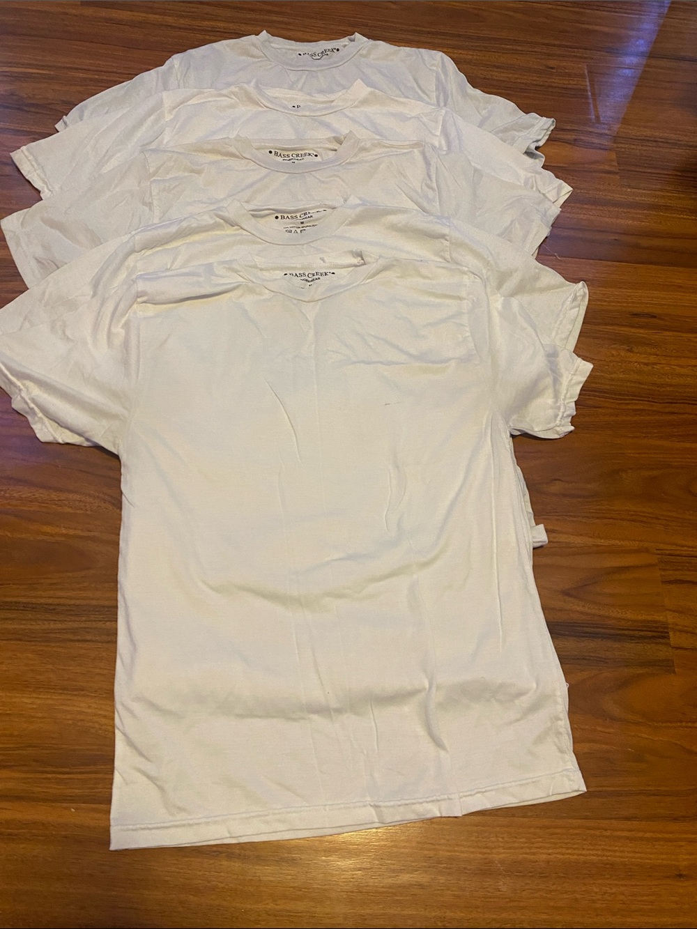 5 Men's White Crew Neck Short Sleeve Tees